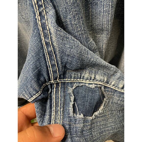 Lane Bryant Denim Mom Shorts Embroidered Sequence Pockets SZ 22 - Picture 6 of 8